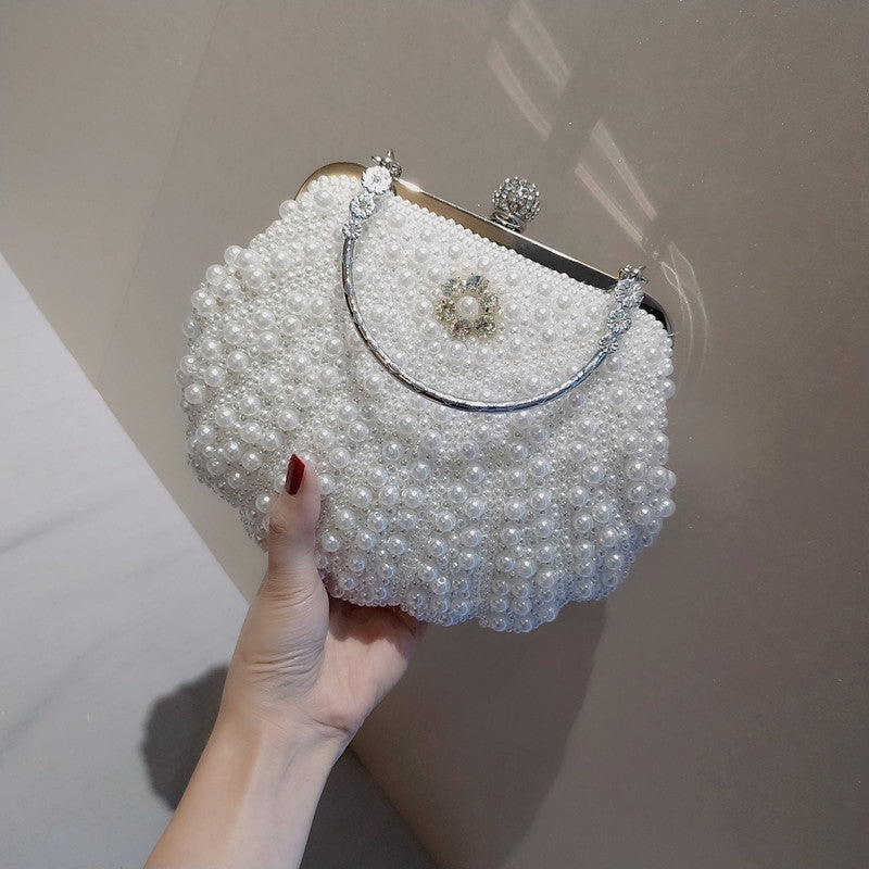 Women's Sweet Lady Pearl Dinner Clutch Bag