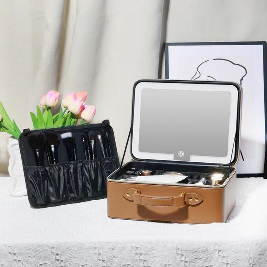 Large Capacity High-end Three Color Illuminated Makeup Box