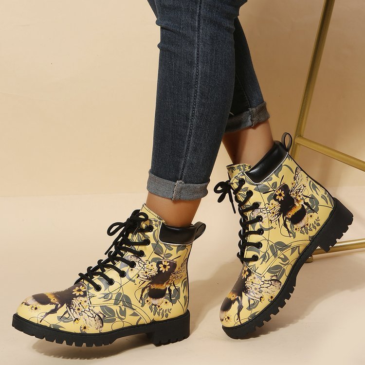 Botas Martin de moda con estampado multicolor para mujer