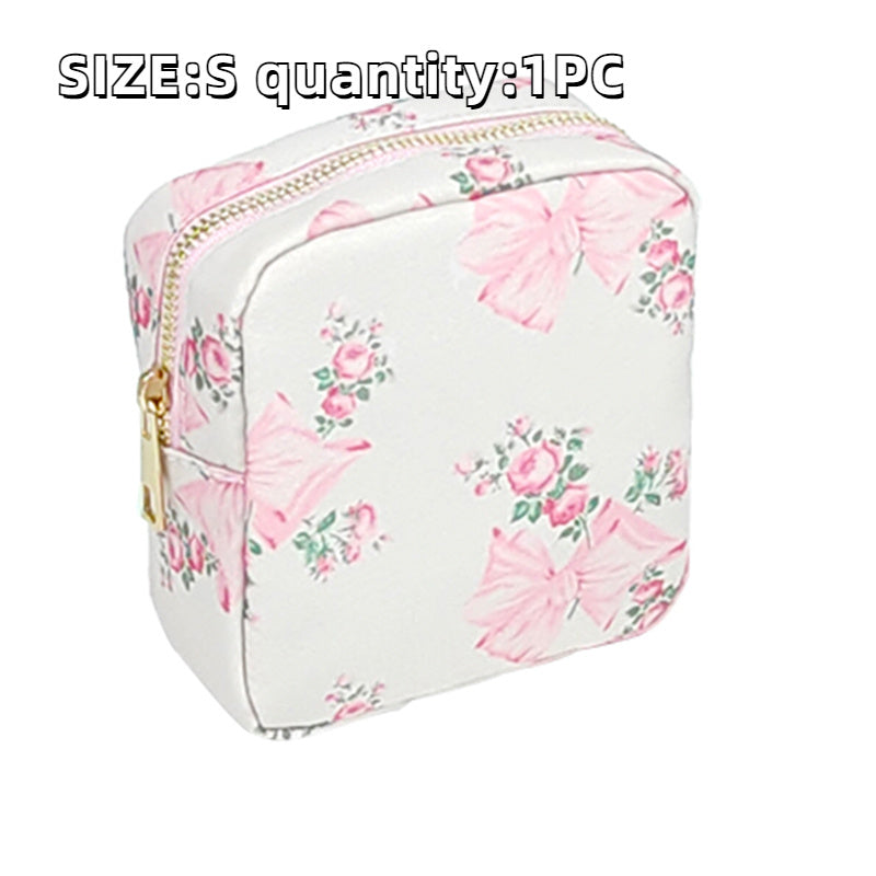 Makeup Bag  Printed Bow Toiletry Pouch Waterpro