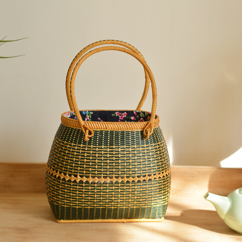 Storage Picnic Travel Hand-woven Bamboo Handbag