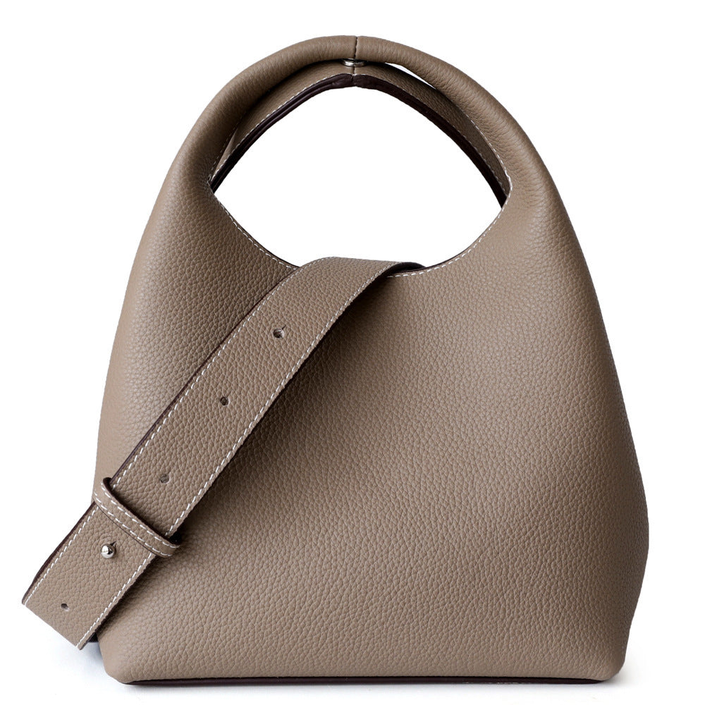 Versatile Handheld Women's Crossbody Shoulder Color Block Bucket Bag