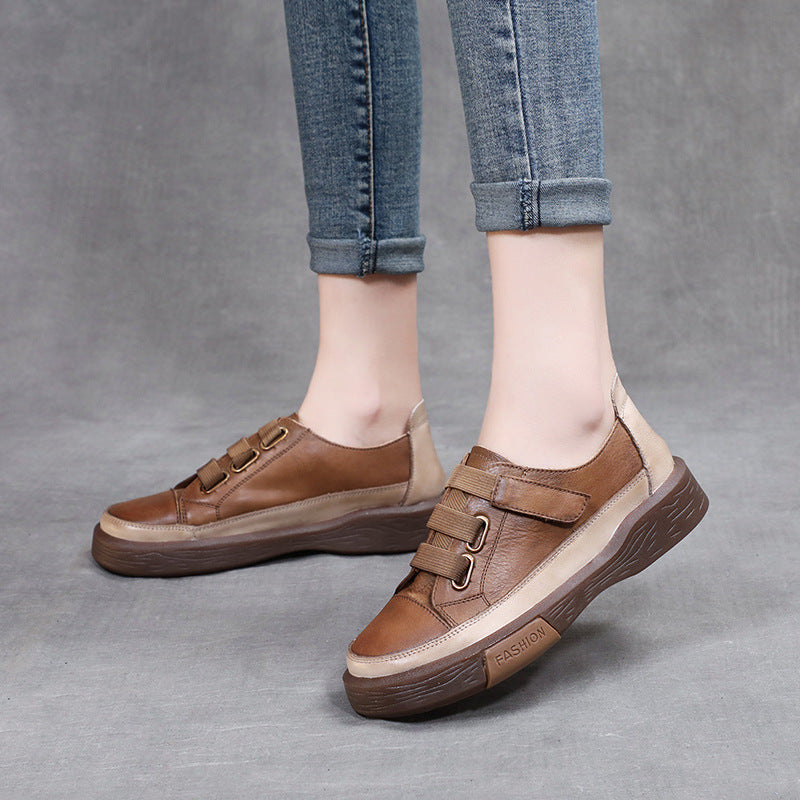 Spring And Autumn Women's Genuine Leather Retro Casual Shoes