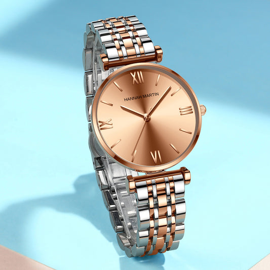 Montre pour femme avec bracelet en acier inoxydable massif