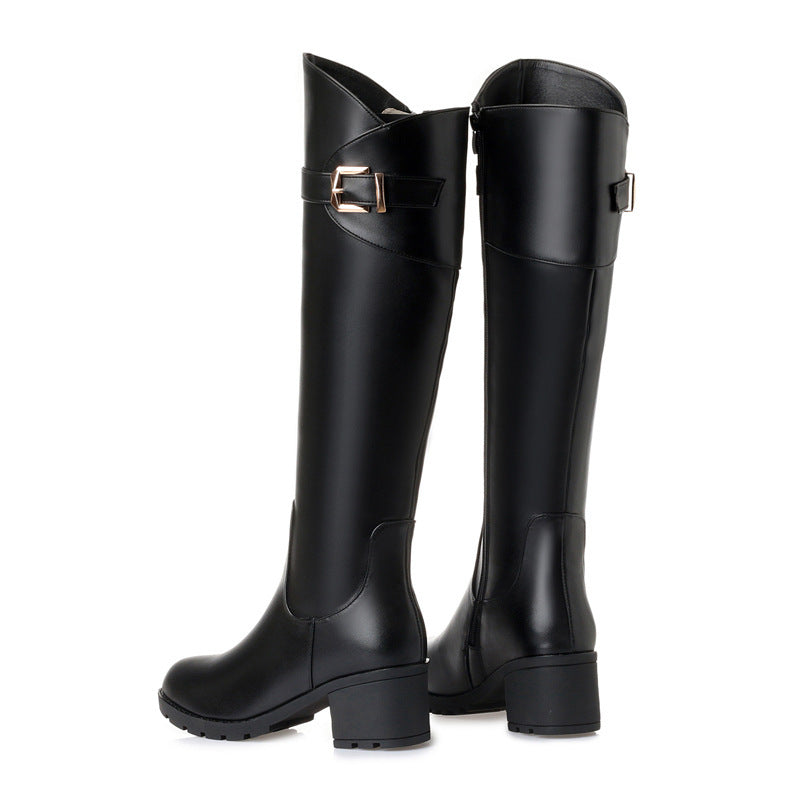 Round Head Women's Sleeve Long Rider Boots