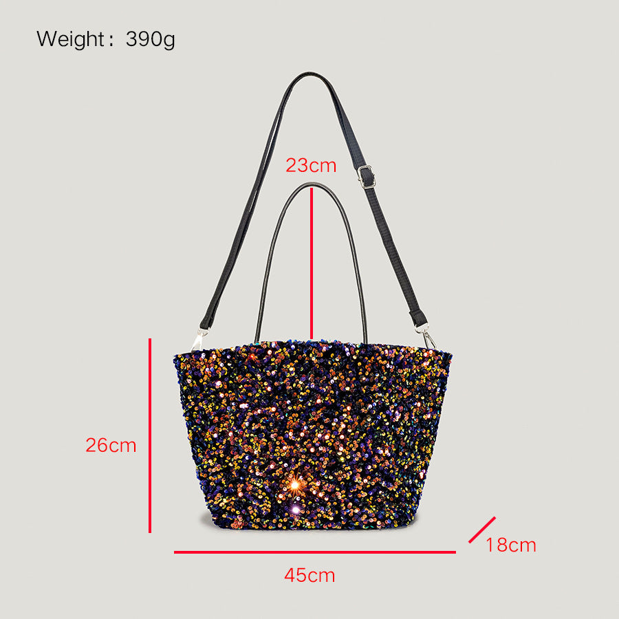 Autumn And Winter Super Flash Sequin Tote Bag Female Bling Sequins