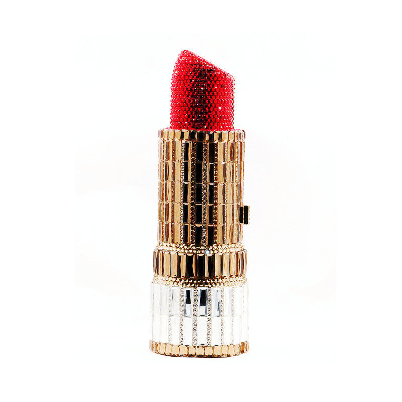 Handmade Metal Rhinestone Party Lipstick Clutch