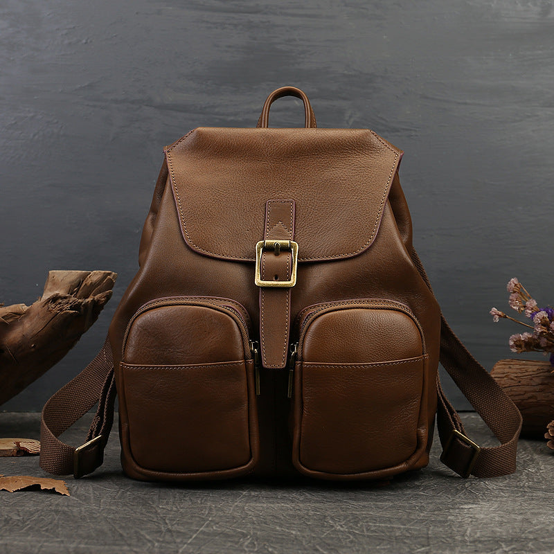 New Genuine Leather Retro Large Capacity Women's Backpack