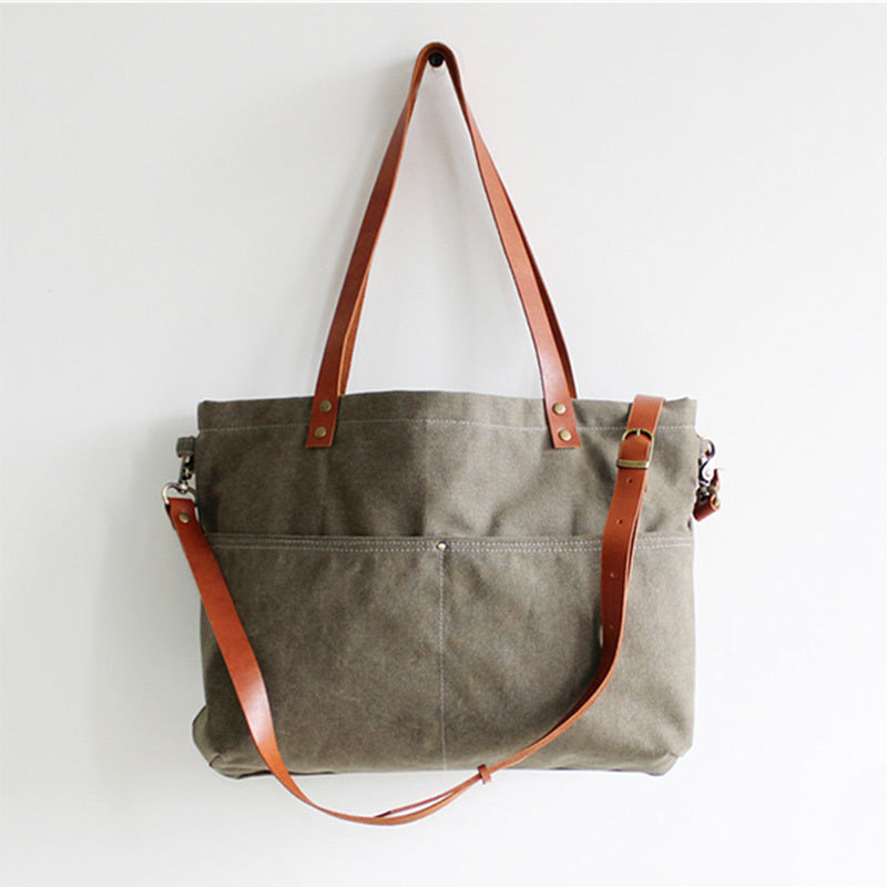 Korean Style Retro Army Green Canvas Bag