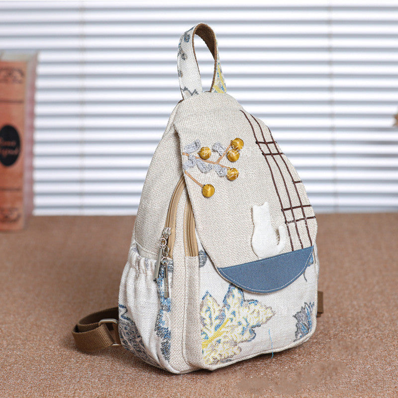 All-matching And Lightweight Handmade Cat Canvas Bag