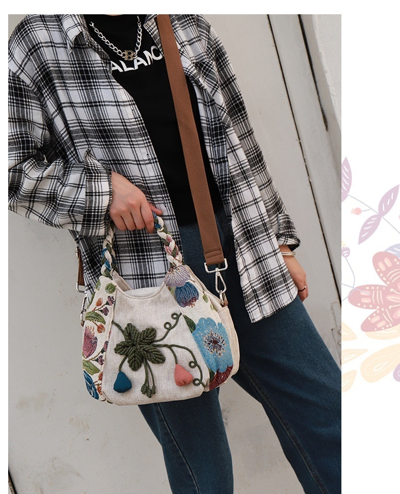 Ethnic Style Fabric Casual Portable Messenger Bag