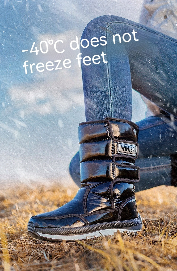 Thick Cotton Shoes Winter Fleece-lined Warm Women's Mid-calf Lightweight Non-slip Snow Boots