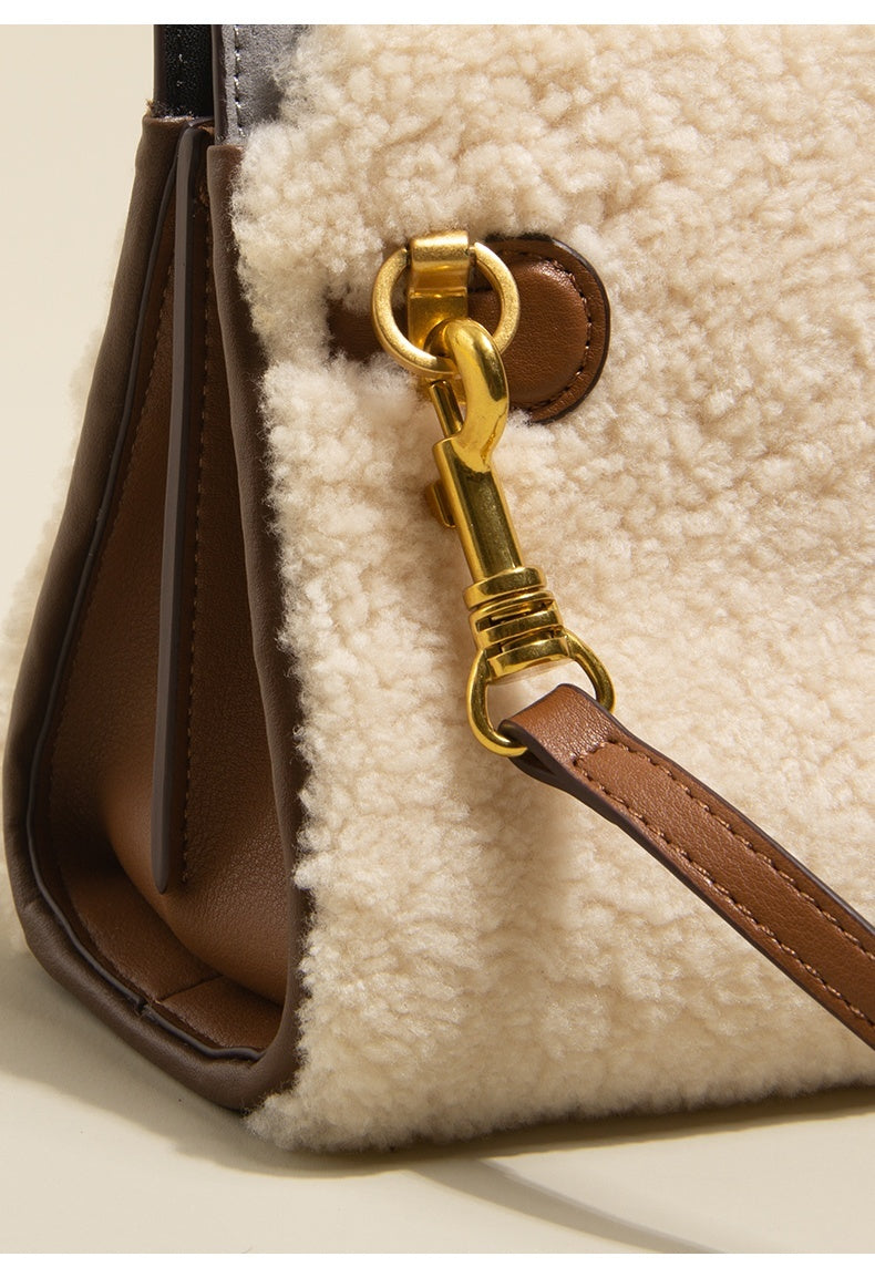 Lamb Wool Bag Autumn And Winter Fashion All-matching Women's Leather Plush Bag