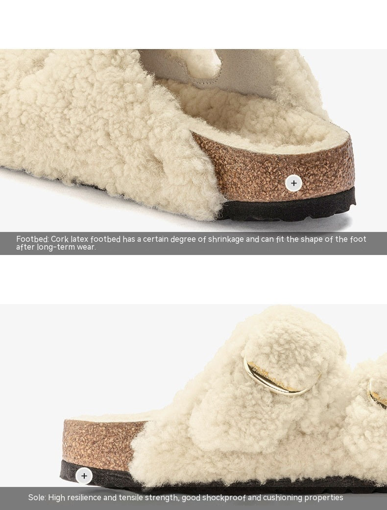 Lazybones' Outdoor Fur Slipper Cotton Cork