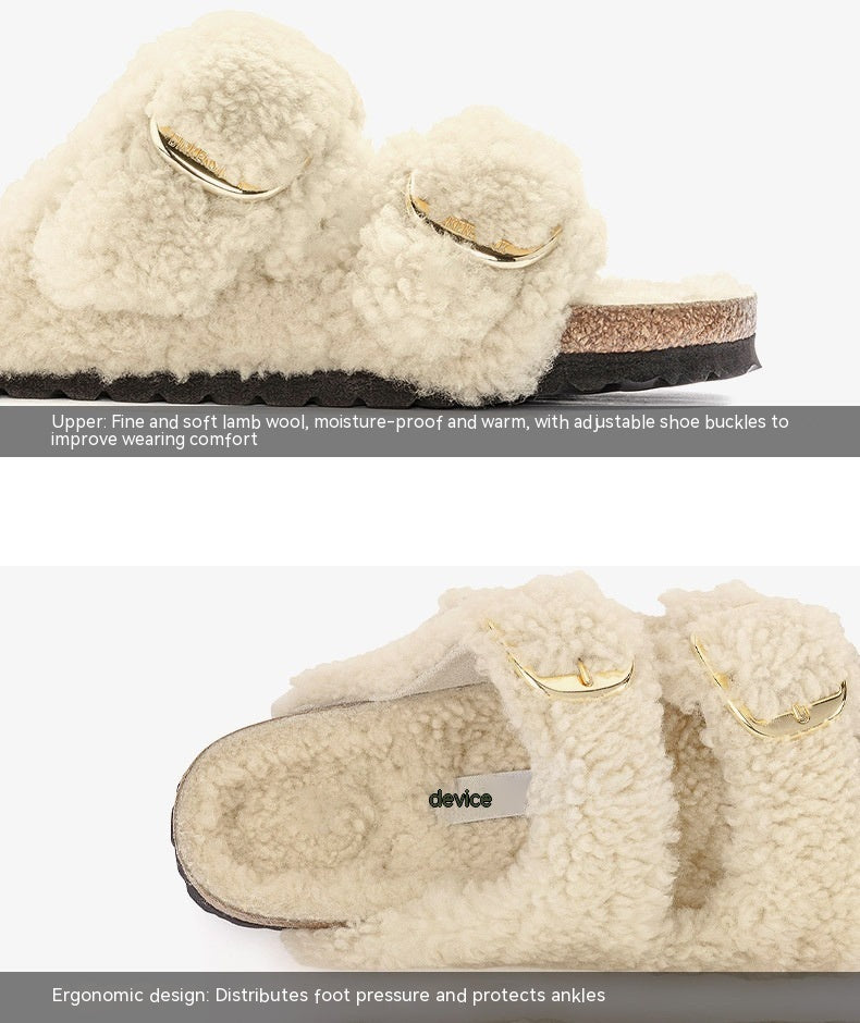 Lazybones' Outdoor Fur Slipper Cotton Cork