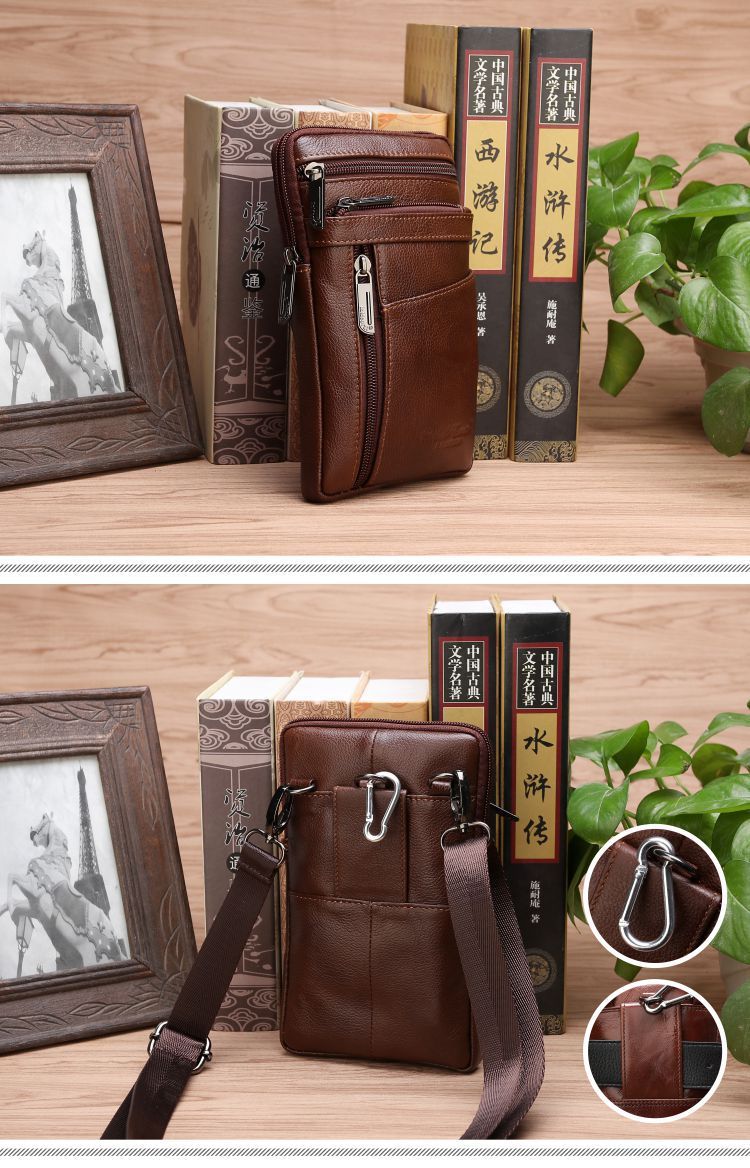 Big Screen Mobile Phone Bag First Layer Cowhide