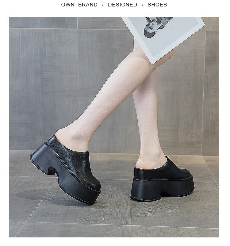 Closed Toe Half Slippers Women's Outer Wear Summer New Muffin Shoes