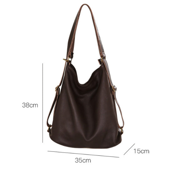 Women's Fashion All-match Top Layer Cowhide Leather Single-shoulder Bag