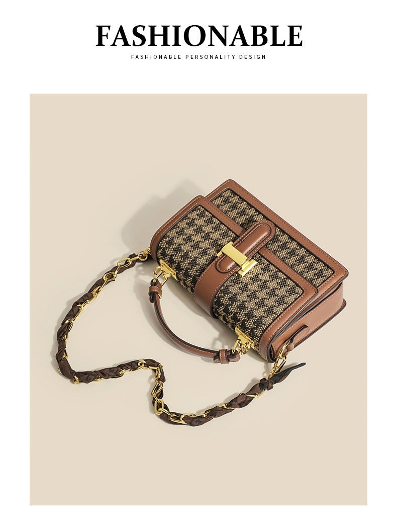 Small Square Bag Chessboard Plaid Chain All-match Shoulder Crossbody