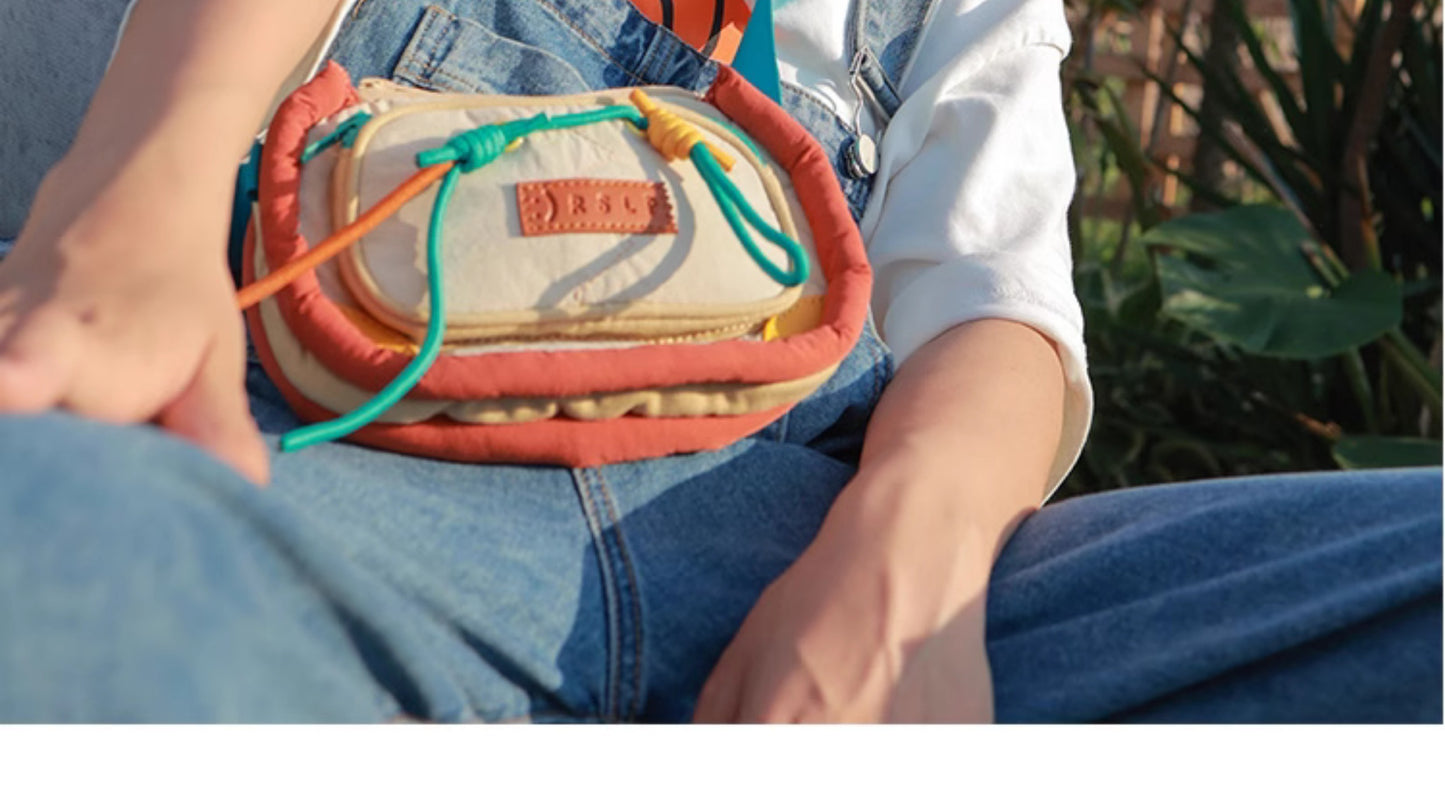 Bolso bandolera pequeño de color contrastante, monedero para teléfono móvil, bolso con cinturón