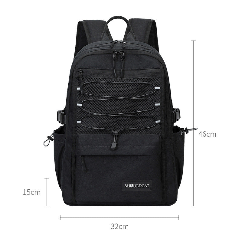 Korean Style Solid Color Simple Large Capacity Backpack