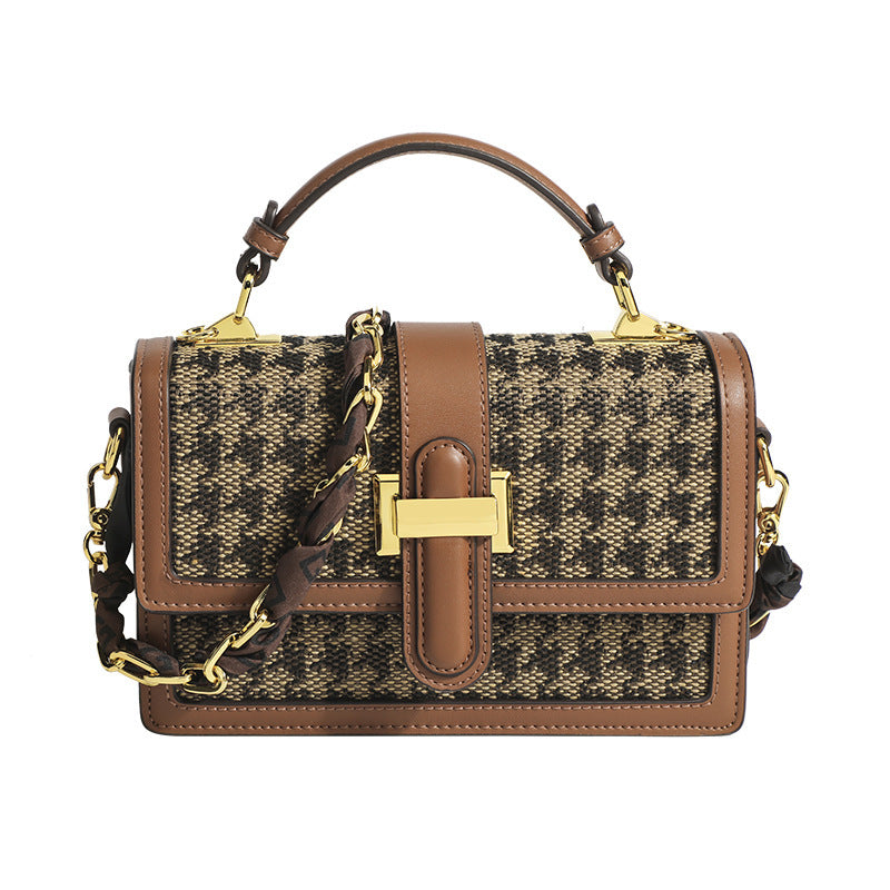 Small Square Bag Chessboard Plaid Chain All-match Shoulder Crossbody