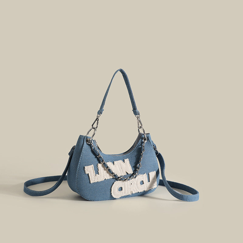 New Small Design Letter Denim Bag