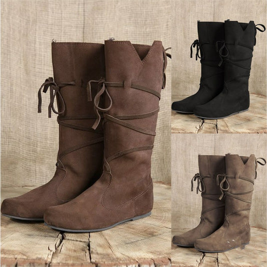 New Flat Lace-up Retro Unisex Shoes Plus Size Boots