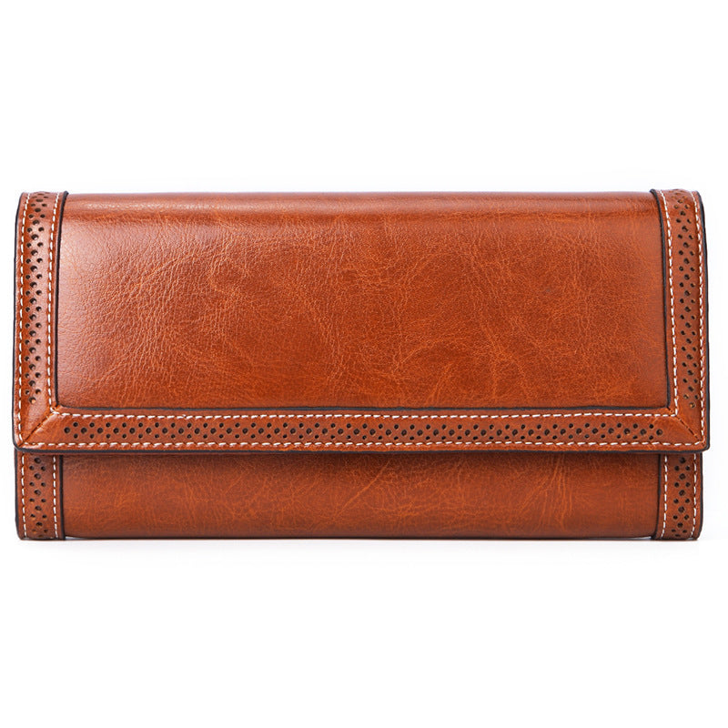 Women's Long Leather Wallet With Multiple Card Slots