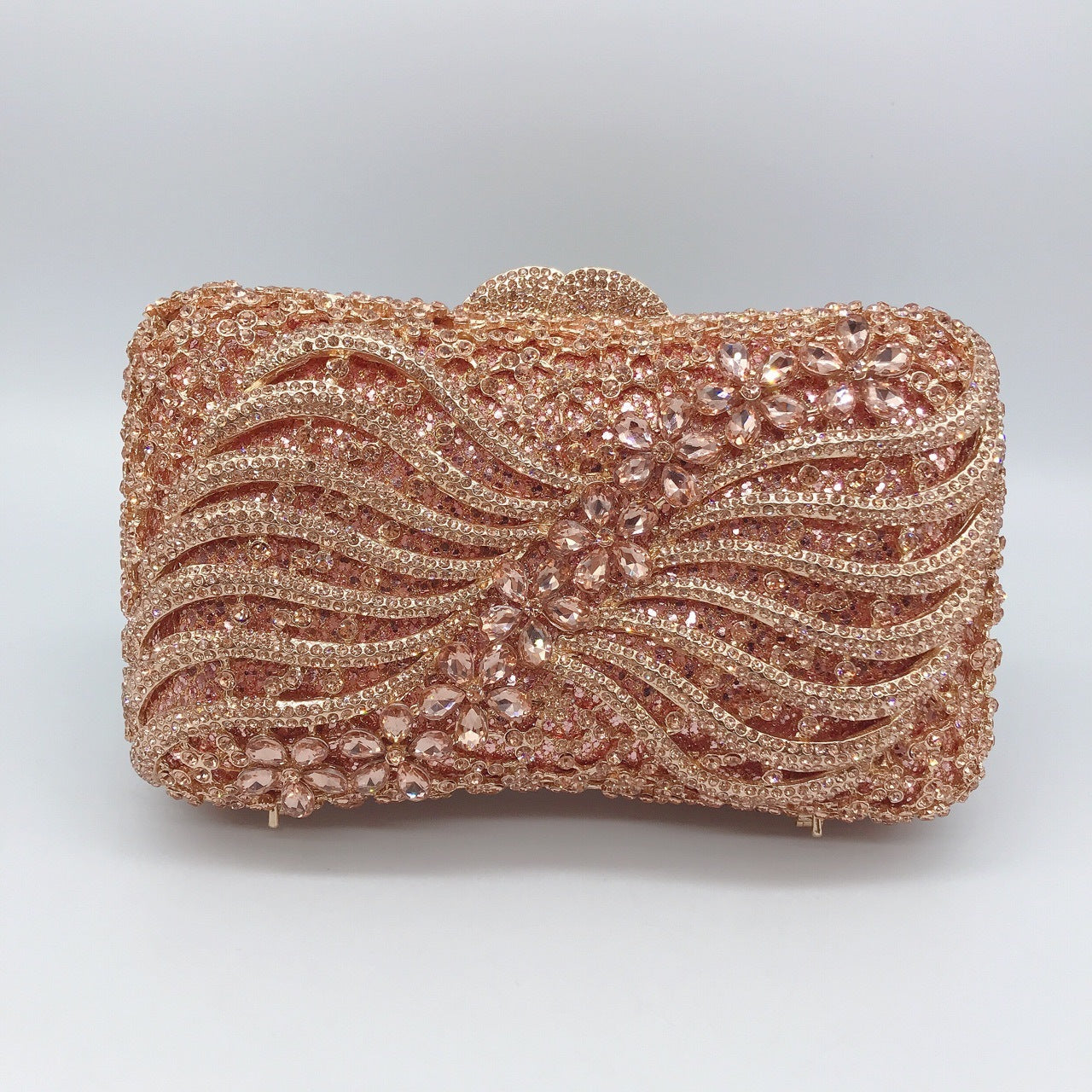 Bow Ribbon Diamond Evening Bag Hollow Rhinestone Banquet European And American Clutch