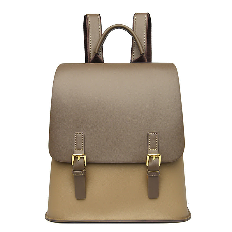 Women's British College Style All-match Leather Backpack