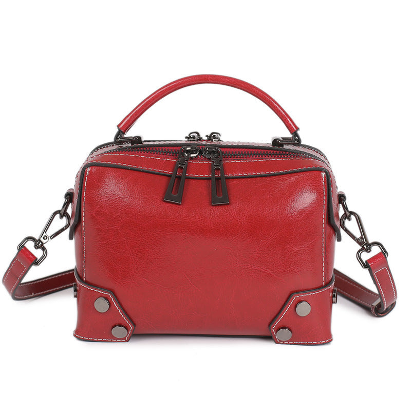 Oil Wax Pure Leather Women's Bag Shoulders