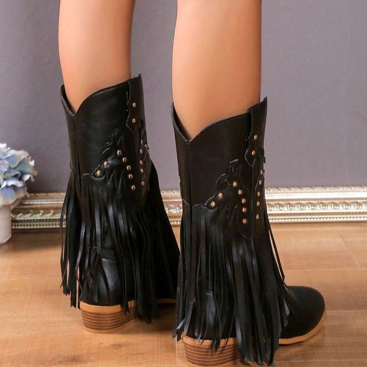 Leisure Western Denim Tassel Special Boots