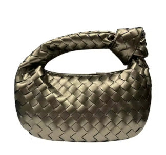 Woven Croissant Knotted Handbag Underarm Hand Bag