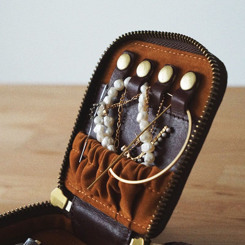 Vintage Leather Makeup With Jewelry Box