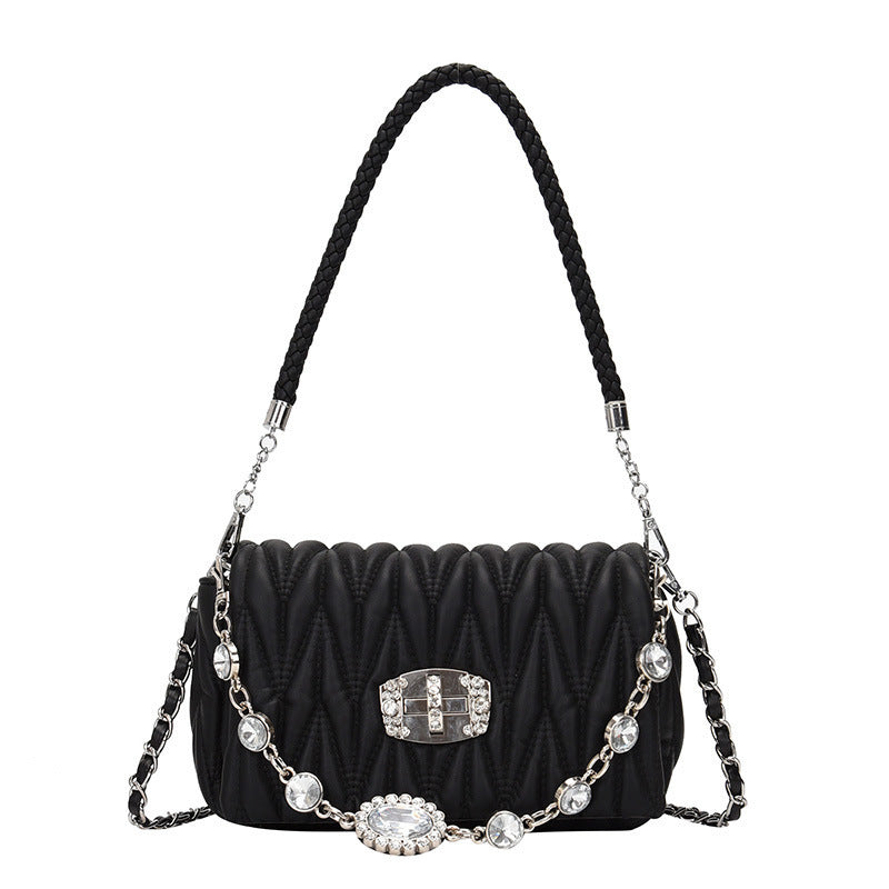 Fashion Simple Rhinestone Women's New Chain Messenger Bag