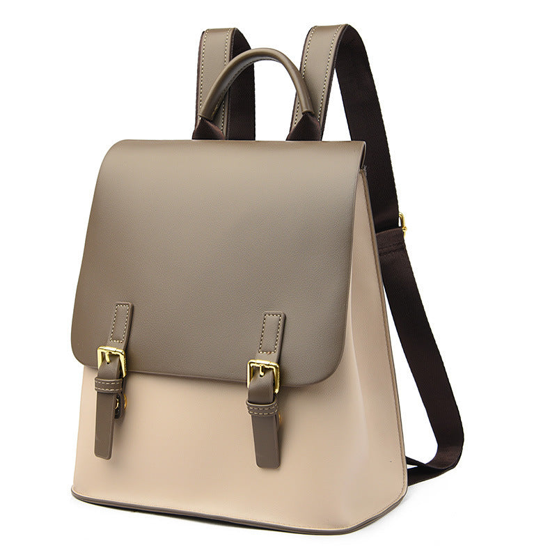 Women's British College Style All-match Leather Backpack