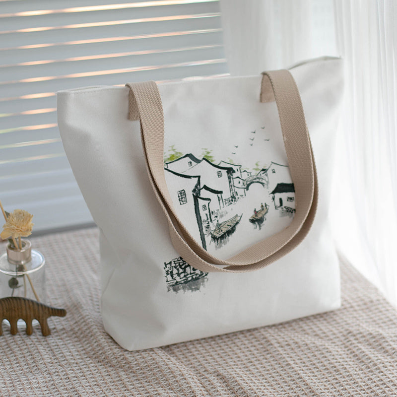 Women's Canvas Artistic Portable One-shoulder Mummy Tote Bag