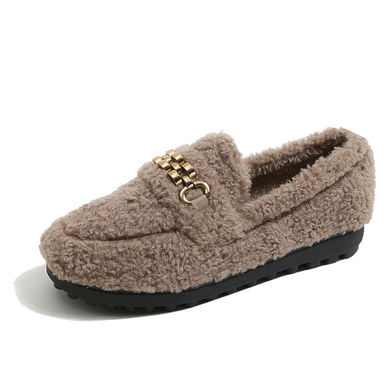 Outdoor Gommino Fleece-lined Platform Cotton Shoes Plus Size Women's Shoes