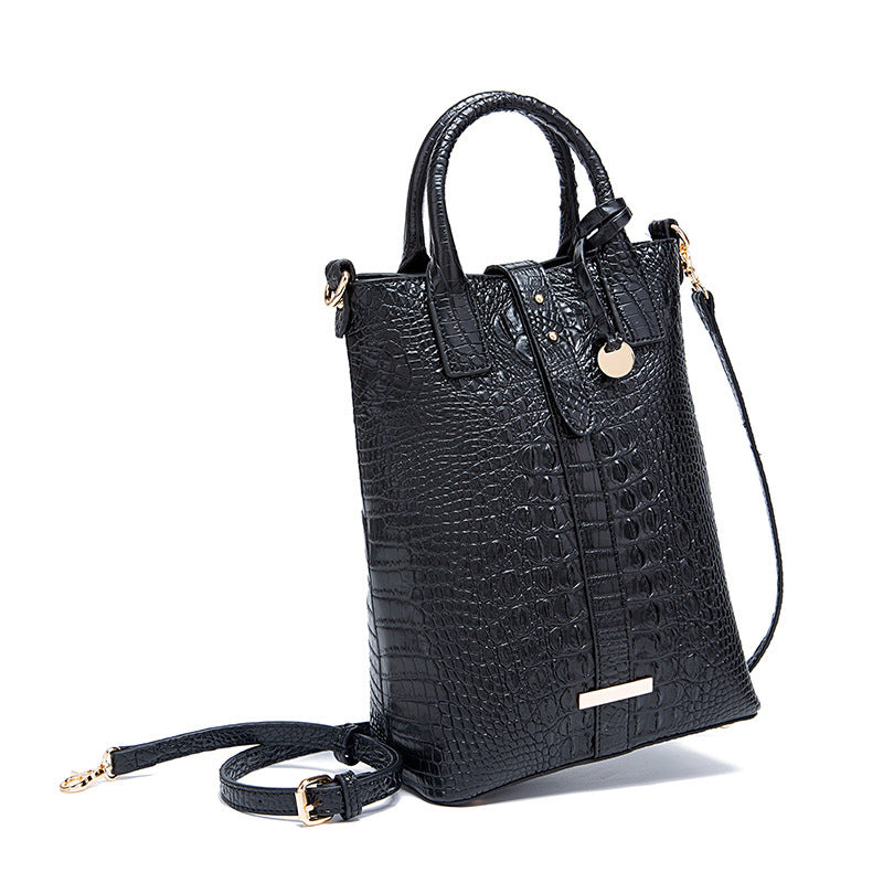 Women's Retro Multi-color Concave-convex Crocodile Pattern Shoulder Bag