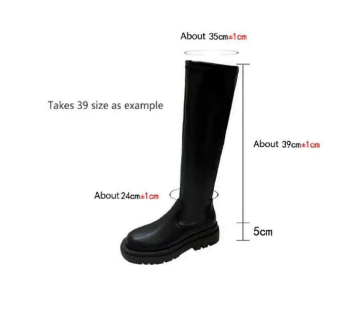 Thin Black Elastic High Boots Are Small And Slim