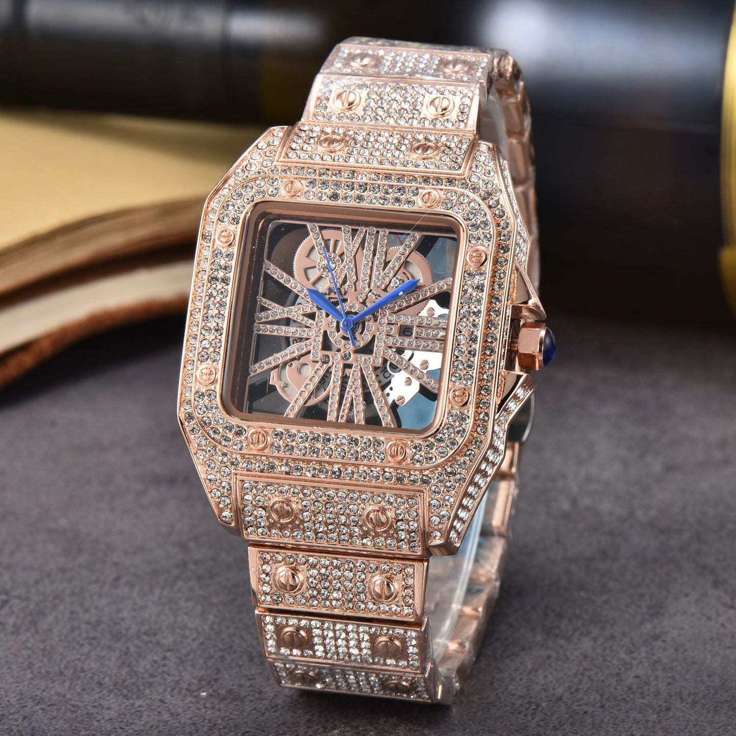 Reloj de mujer con correa de acero y diamantes de moda