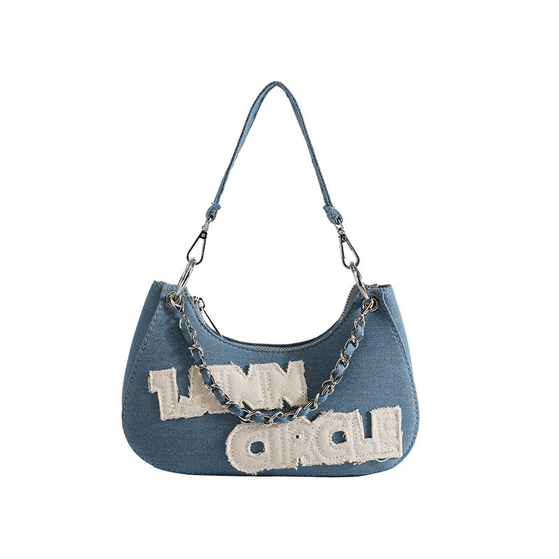 New Small Design Letter Denim Bag