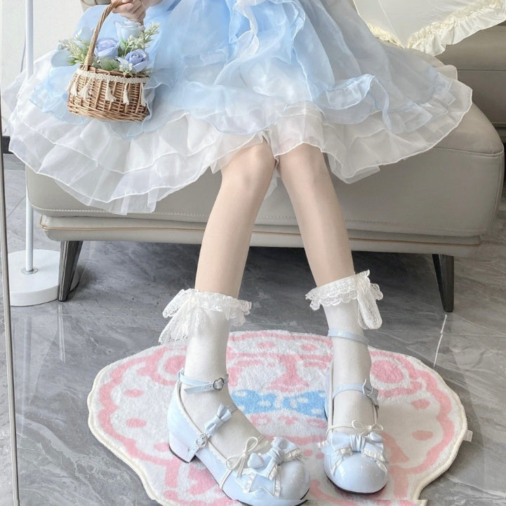 Cute Sweet Tower Sweetheart Girl Princess With Skirt Small Leather Shoes