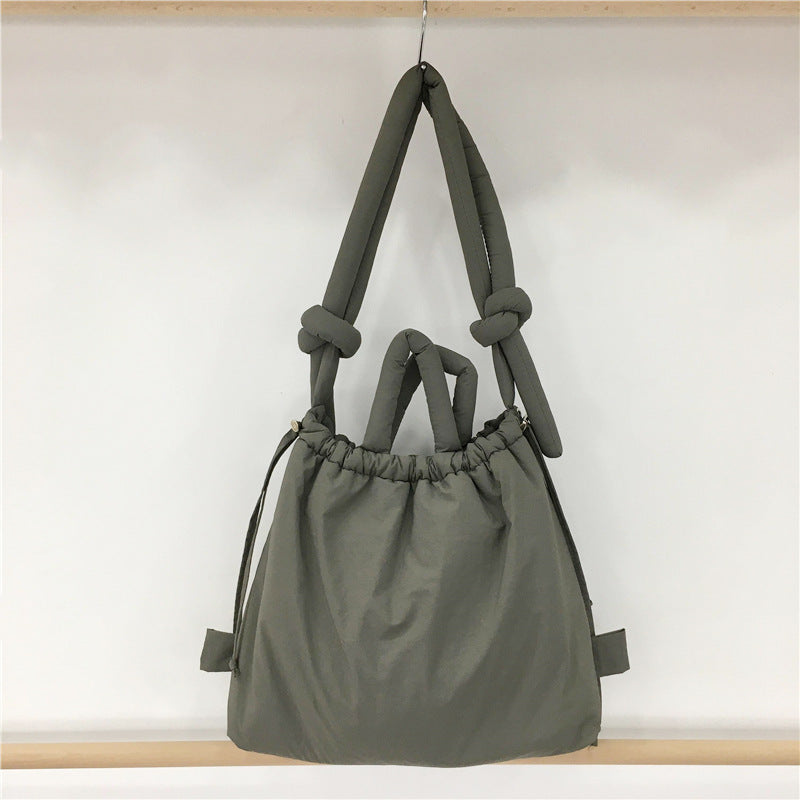 Large Capacity Clip Cotton Jacket Shoulder Tote Bag