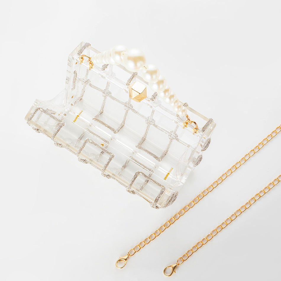 Women's Transparent Acrylic Small Square Bag