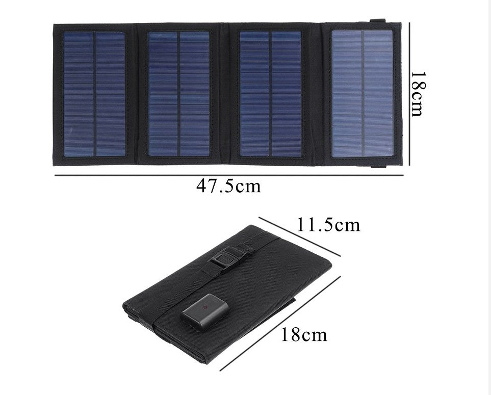 Cargador solar plegable para exteriores de 8 W Paquete solar plegable de carga directa Fuente de alimentación móvil de emergencia todoterreno