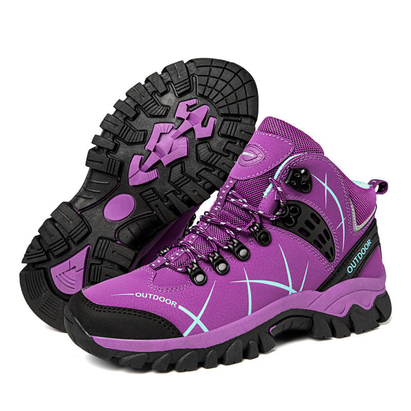 Plus Size Outdoor High-top Hiking Shoes Lace-up