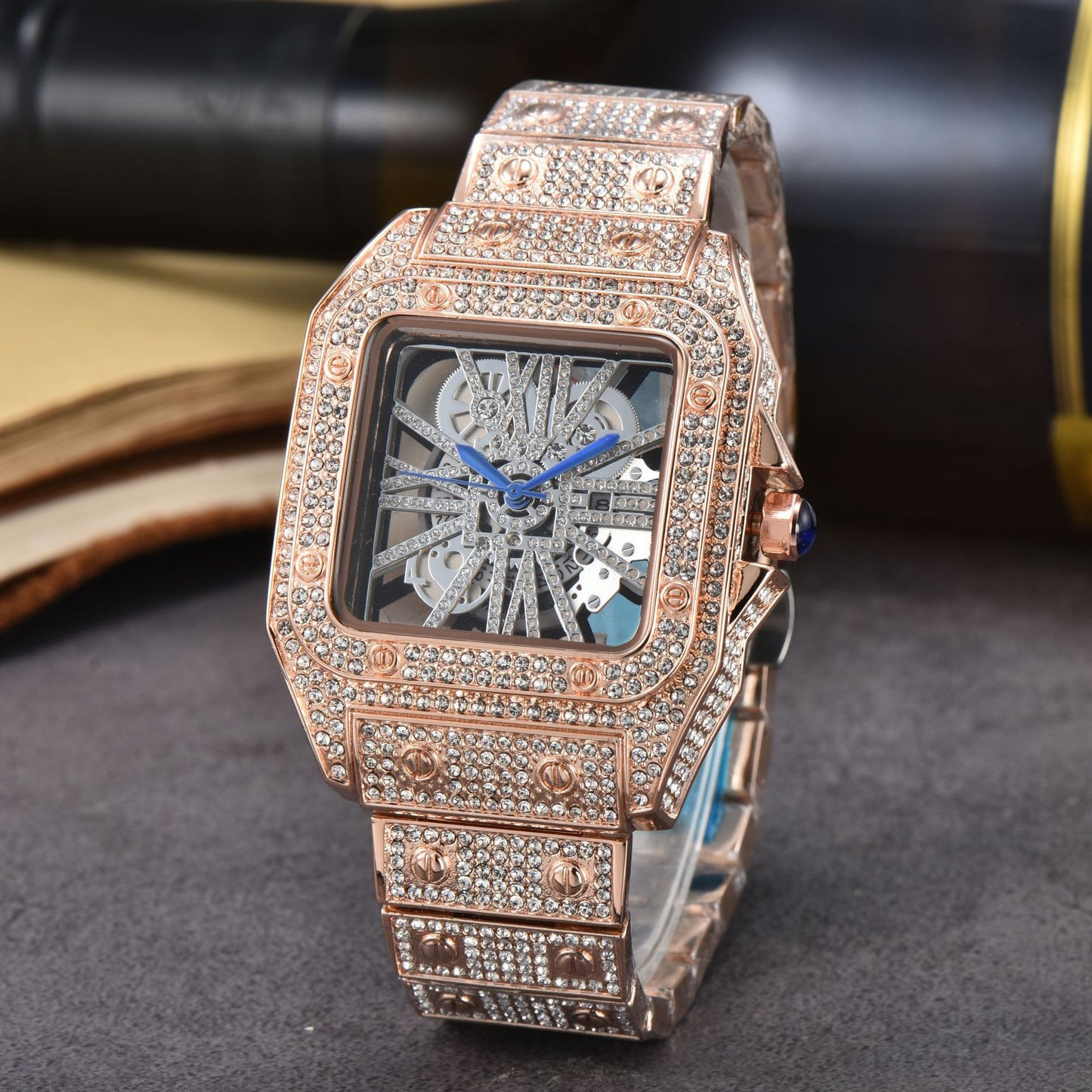 Reloj de mujer con correa de acero y diamantes de moda