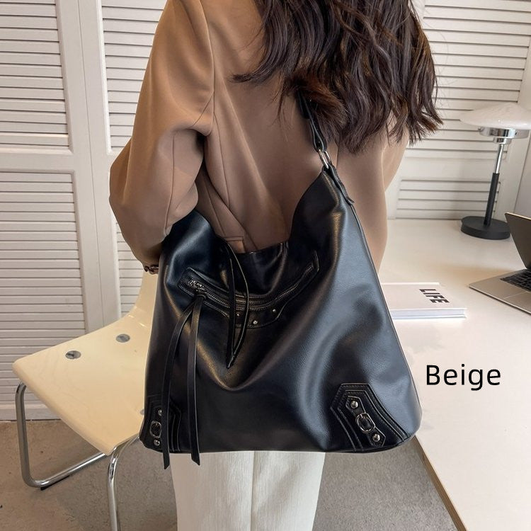 New Women's PU Leather Magnetic Buckle Sewing Shoulder Bag